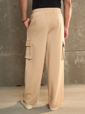 Beige Side Pocket Wide Leg Pants-MASCLN SASSAFRAS