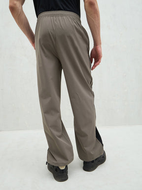 Unisex Dark Grey Bottom Color Block Baggy Parachute Pants-MASCLN SASSAFRAS