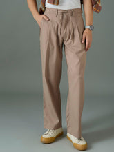 Taupe Front Dori Relax Fit Korean Trouser-MASCLN SASSAFRAS