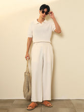 White Double-Pleated Basic Korean Pants-MASCLN SASSAFRAS