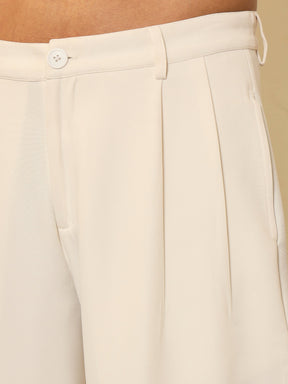 White Double-Pleated Basic Korean Pants-MASCLN SASSAFRAS