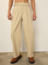 Beige Front Pleated Gurkha Trousers-MASCLN SASSAFRAS