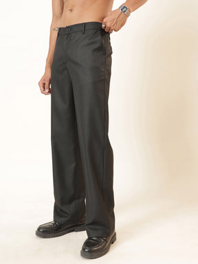 Black Stripes Basic High Wasit Korean Pants-MASCLN SASSAFRAS