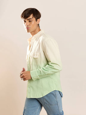 Green & White Ombre Shirt-MASCLN SASSAFRAS