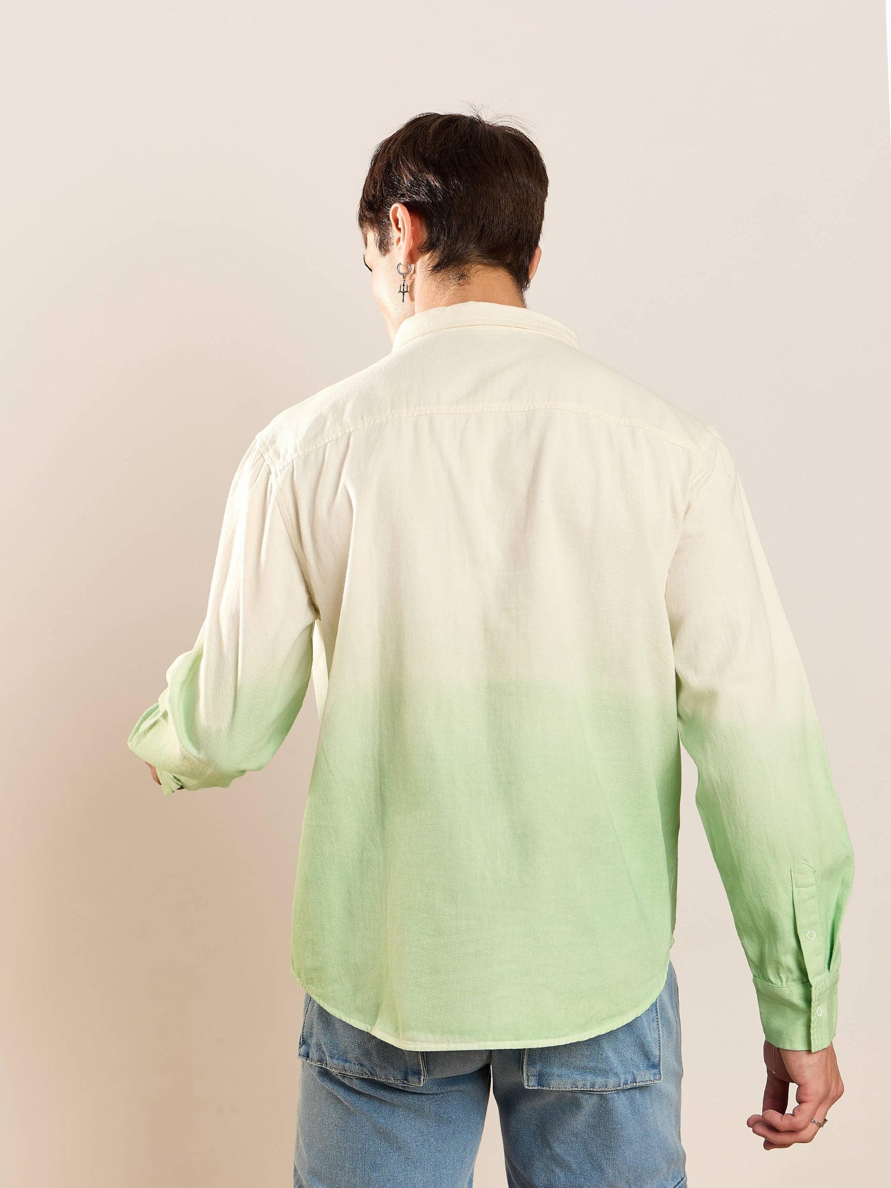 Green & White Ombre Shirt-MASCLN SASSAFRAS