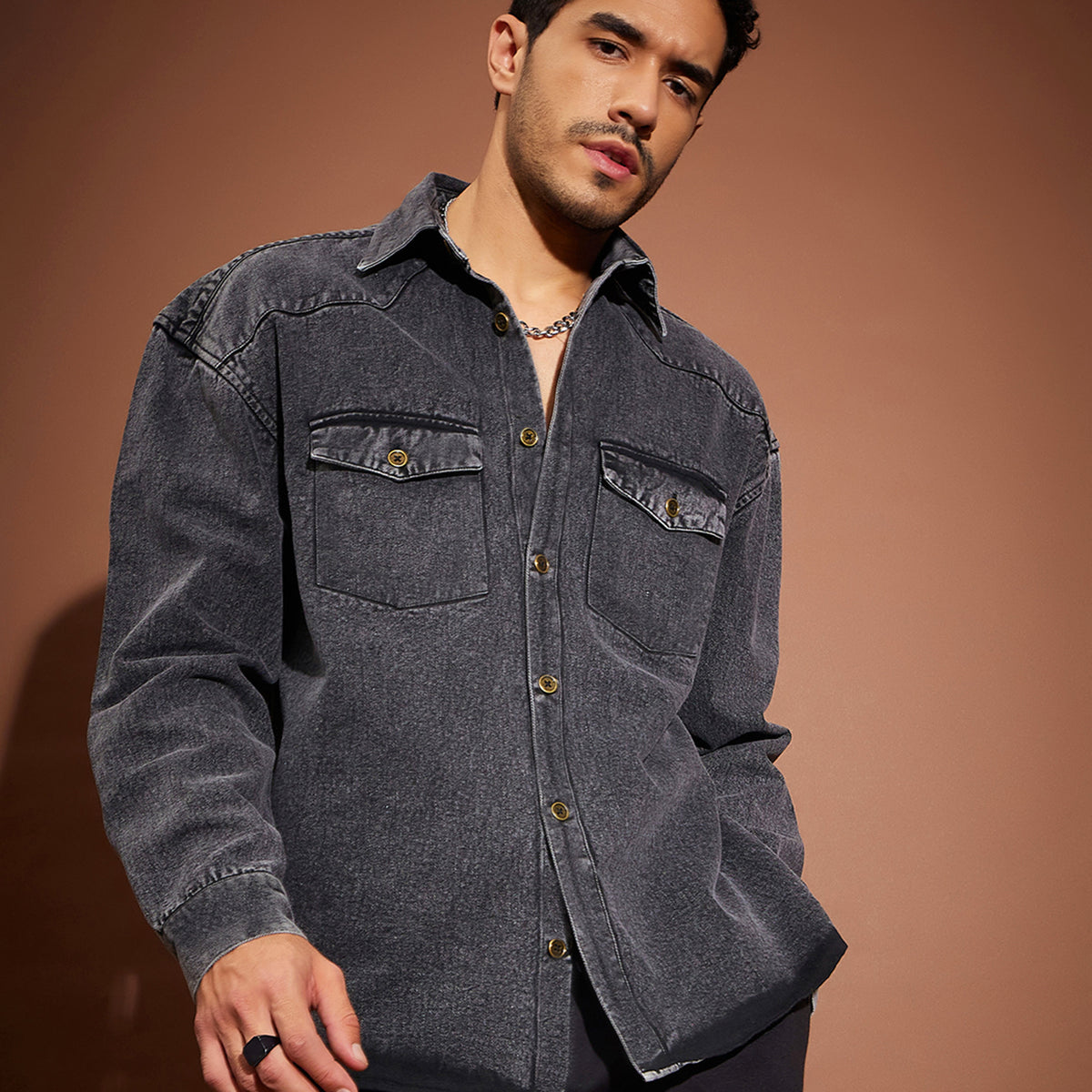Short Sleeve Camp Collar Denim Shirt In Midpines | 7 For All Mankind