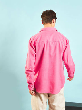 Pink Linen Flex Relax Fit Shirt-MASCLN SASSAFRAS