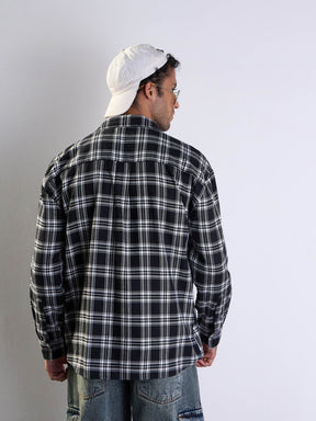 Black & White Check NEW YORK Oversize Shirt-MASCLN SASSAFRAS