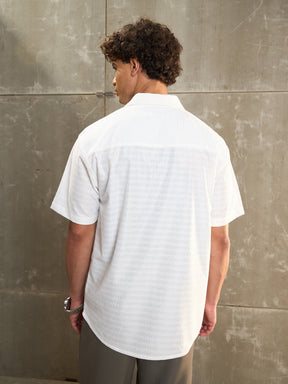 White Relax Fit Short Sleeve Shirt-MASCLN SASSAFRAS