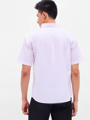 Pink & White Stripes Short Sleeve Shirt-MASCLN SASSAFRAS