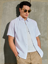 Blue & White Stripes Basic Relax Fit Shirt-MASCLN SASSAFRAS