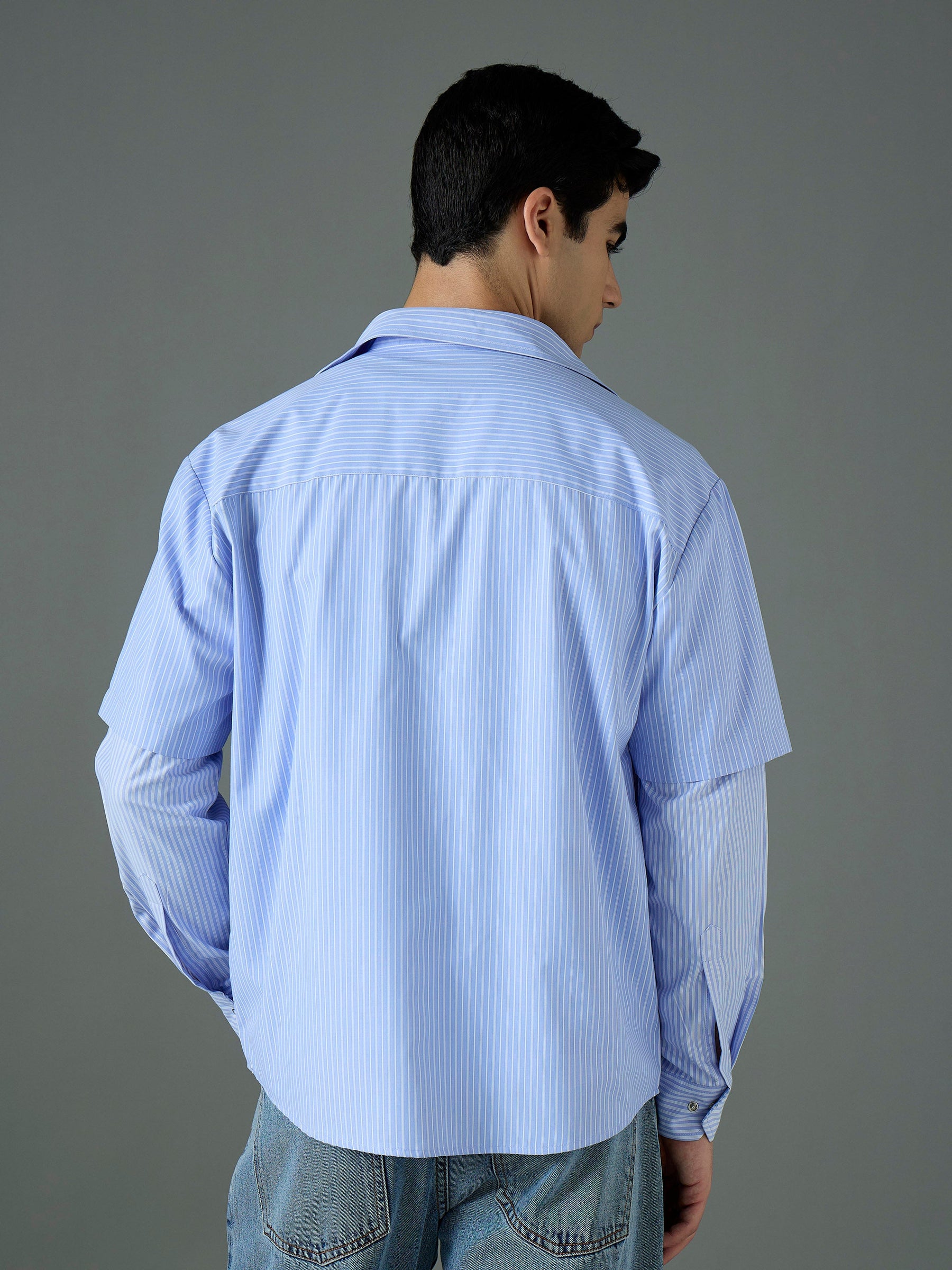 White & Blue CARS & CASH Relax Fit Shirt-MASCLN SASSAFRAS