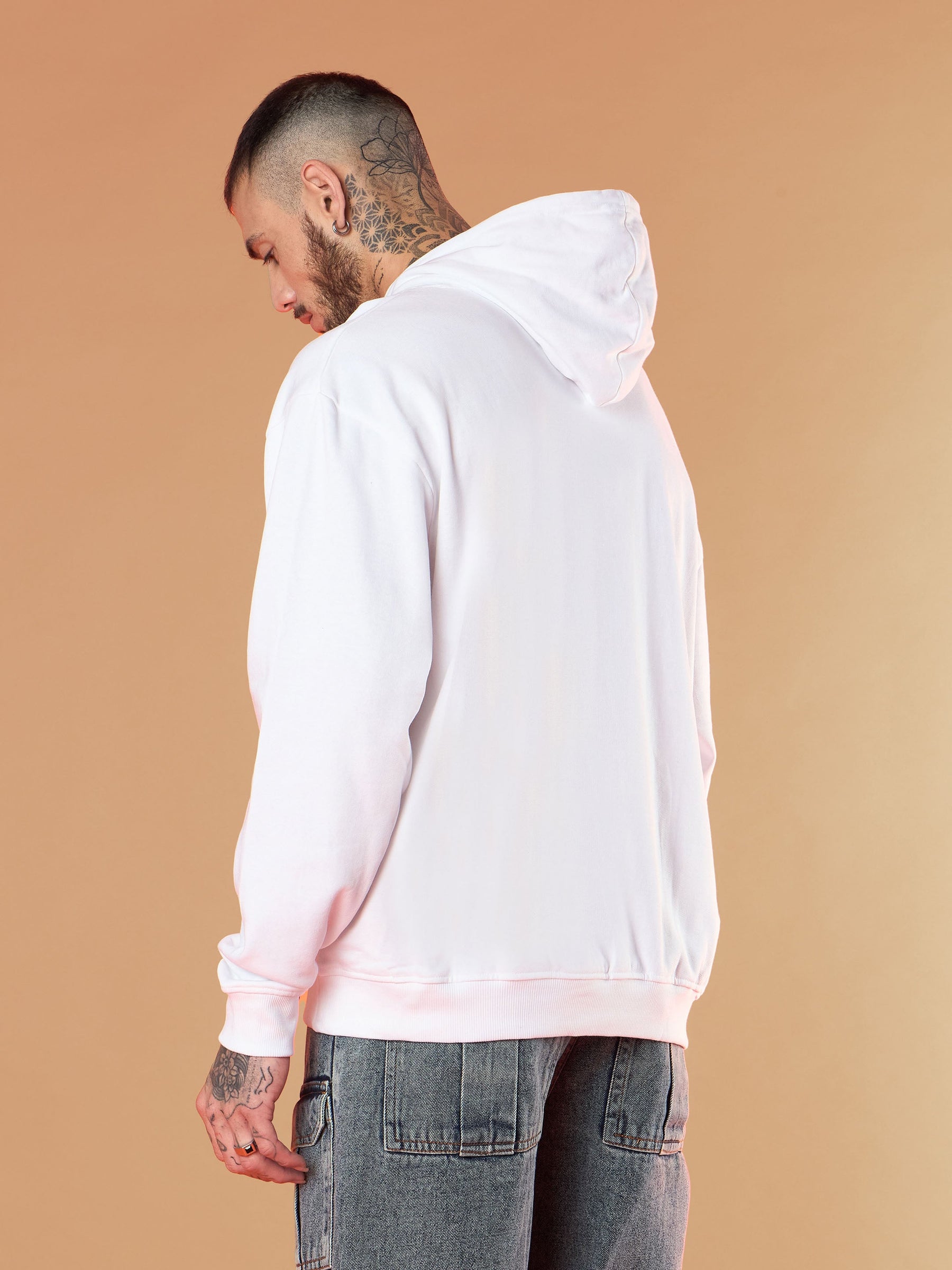 White PACIFIC Oversized Hoodie-MASCLN SASSAFRAS