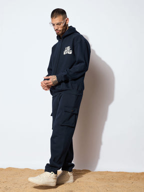 Navy GETTING OLD Oversized Hoodie with Cargo Joggers-MASCLN SASSAFRAS