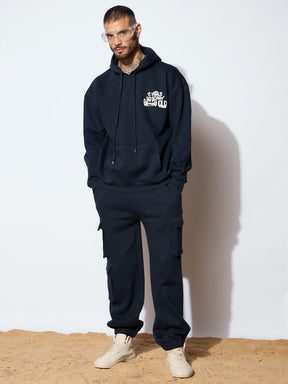 Navy GETTING OLD Oversized Hoodie with Cargo Joggers-MASCLN SASSAFRAS