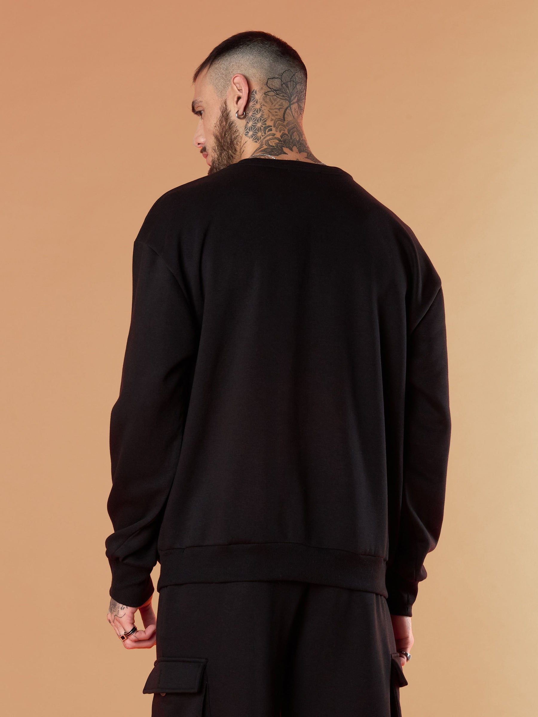 Black FOREVER YOUNG Embroidery Oversize Sweatshirt-MASCLN SASSAFRAS