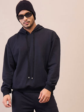 Black Oversize Hoodie-MASCLN SASSAFRAS