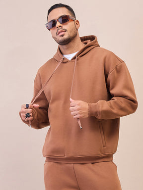 Brown Oversize Hoodie-MASCLN SASSAFRAS