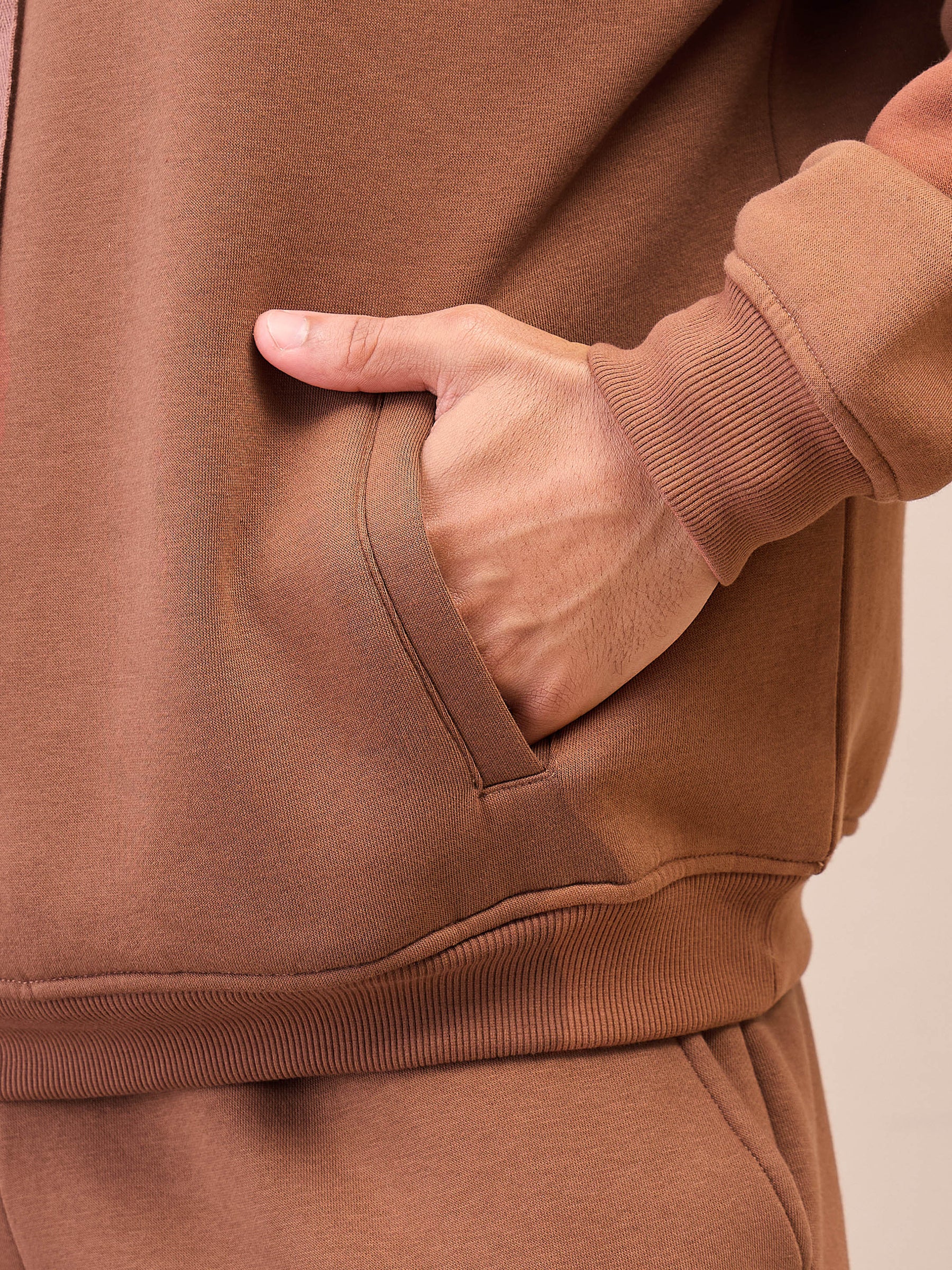 Brown Oversize Hoodie-MASCLN SASSAFRAS