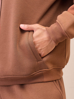 Brown Oversize Hoodie-MASCLN SASSAFRAS