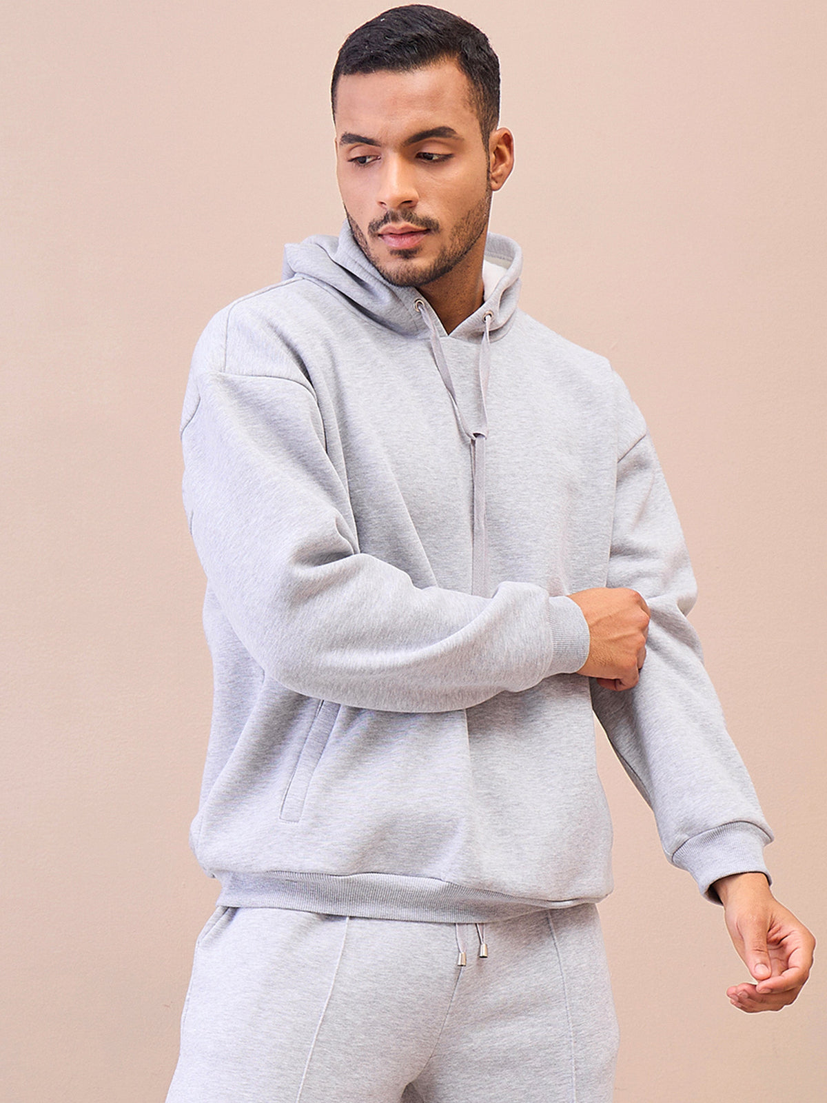 Grey Oversize Hoodie-MASCLN SASSAFRAS