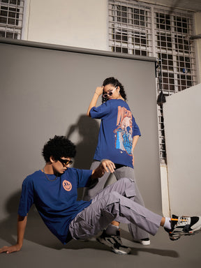 Unisex Blue WEIRD Oversized T-Shirt