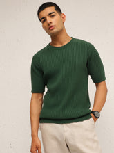 Emelard Green Round Neck Relax Fit T-Shirt-MASCLN SASSAFRAS