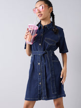 Blue Acid Wash Denim Shirt Dress-Noh.Voh