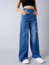 Blue Blast Hem Pocket Straight Jeans -Noh.Voh