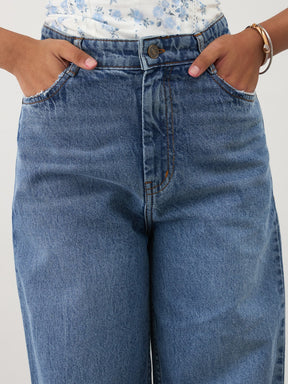 Blue Blast Denim Raw Hem Straight Fit Jeans-Noh.Voh 