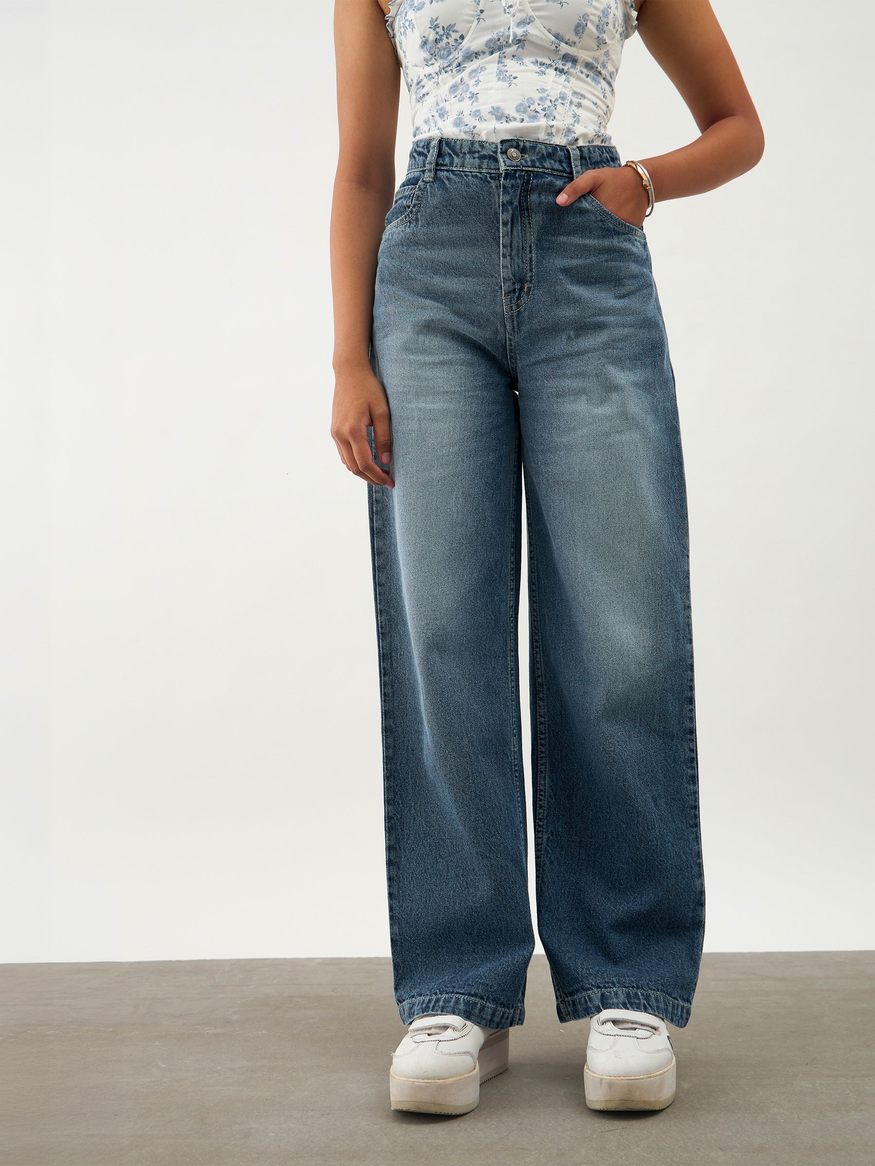 Navy Blast Denim Straight Fit Jeans -Noh.Voh 
