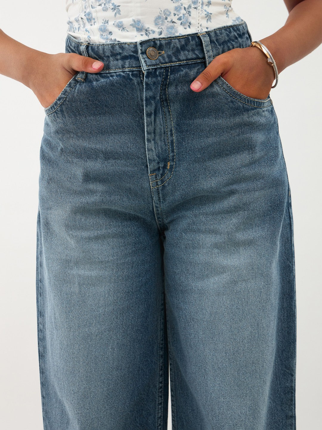 Girls Navy Blast Denim Straight Fit Jeans