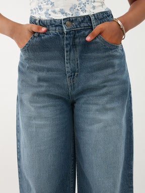 Girls Navy Blast Denim Straight Fit Jeans