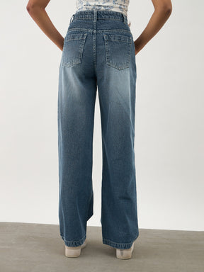 Girls Navy Blast Denim Straight Fit Jeans