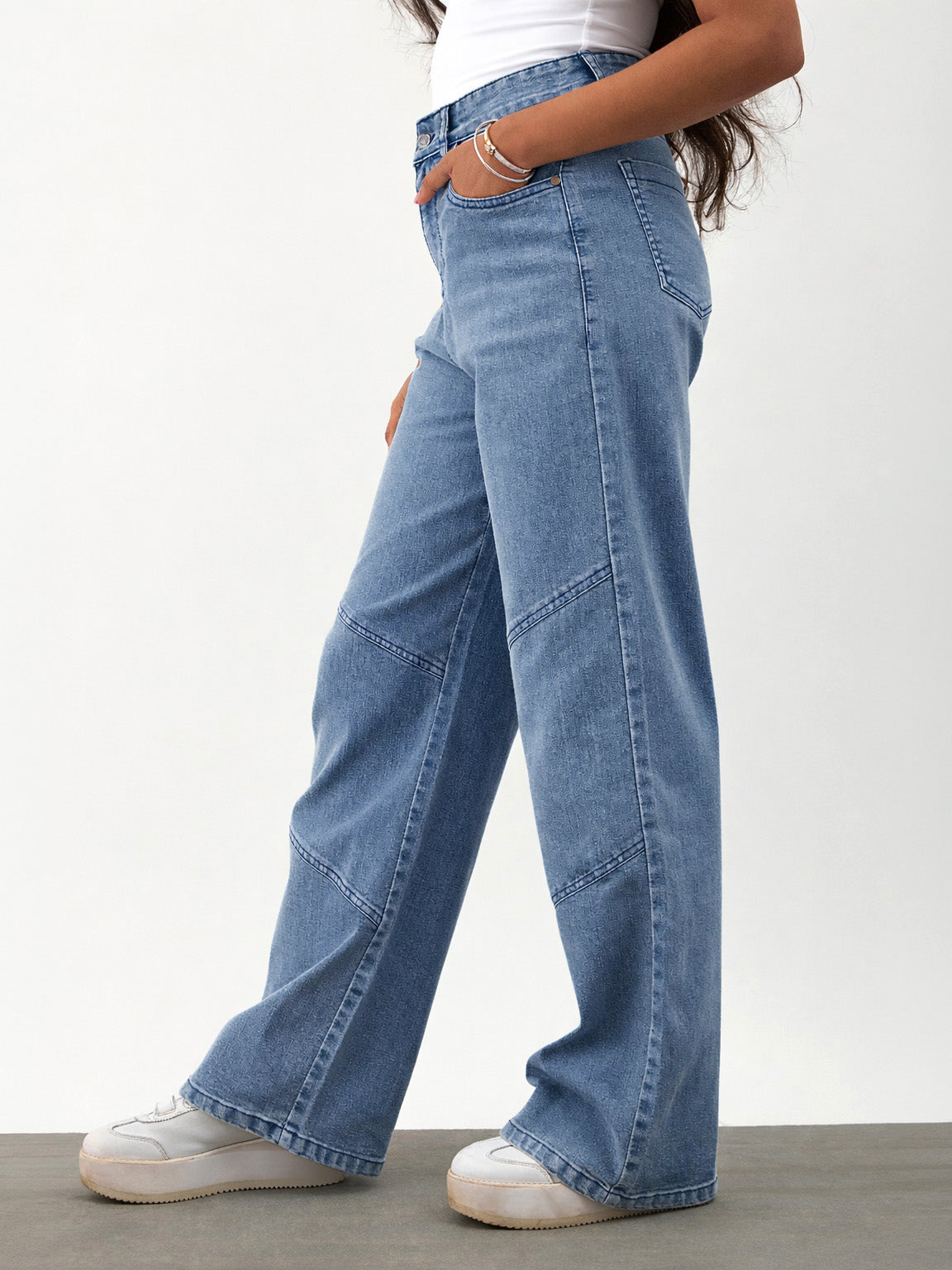 Navy Blast Denim Thread Detail Ankle Length Jeans-Noh.Voh 