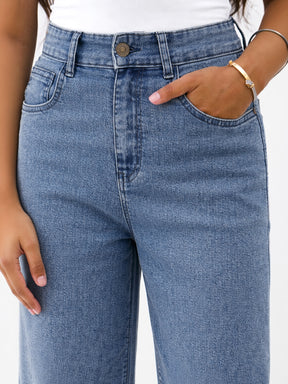 Navy Blast Denim Thread Detail Ankle Length Jeans-Noh.Voh 