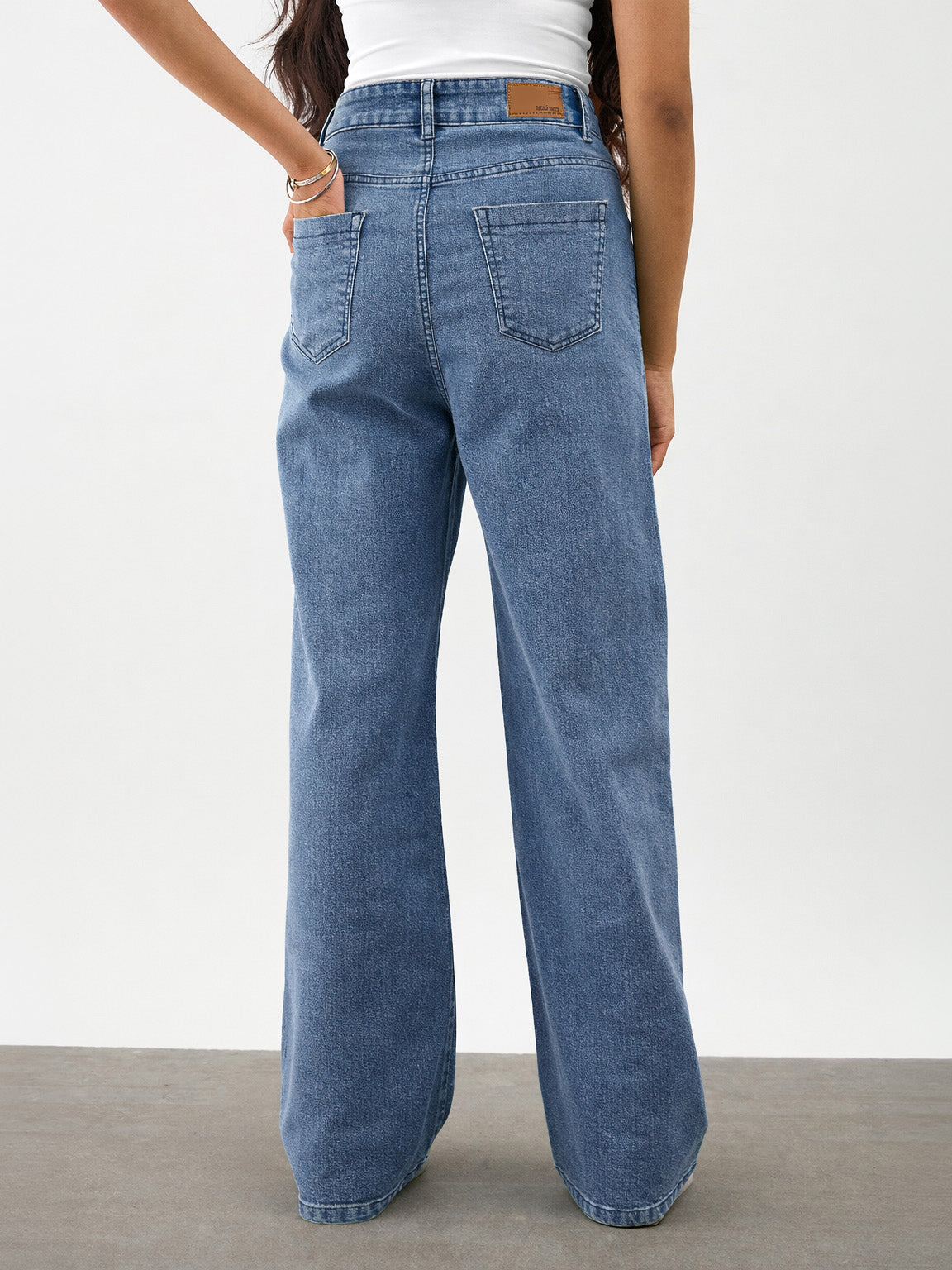 Girls Navy Blast Denim Thread Detail Ankle Length Jeans