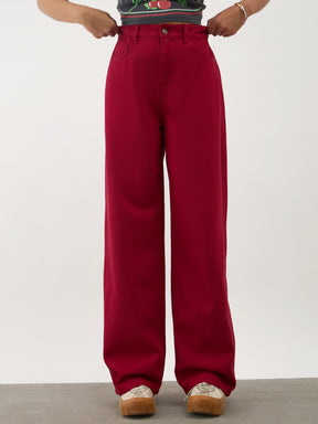 Red Denim Ankle Length Jeans-Noh.Voh 
