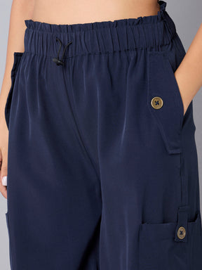 Navy Pull Hem Parachute Cargos-Noh.Voh