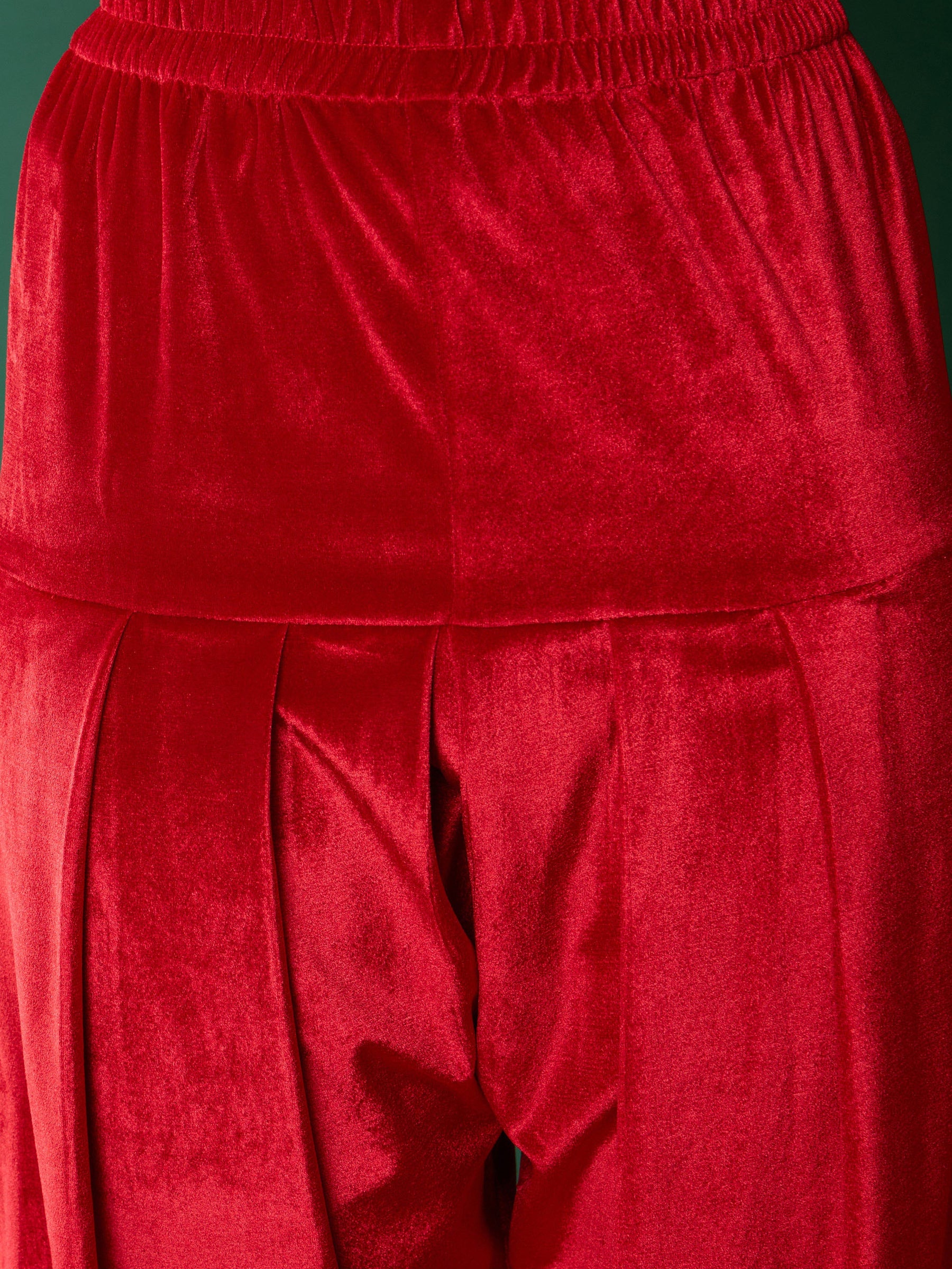 Red Velvet Salwar Pants-Noh.Voh