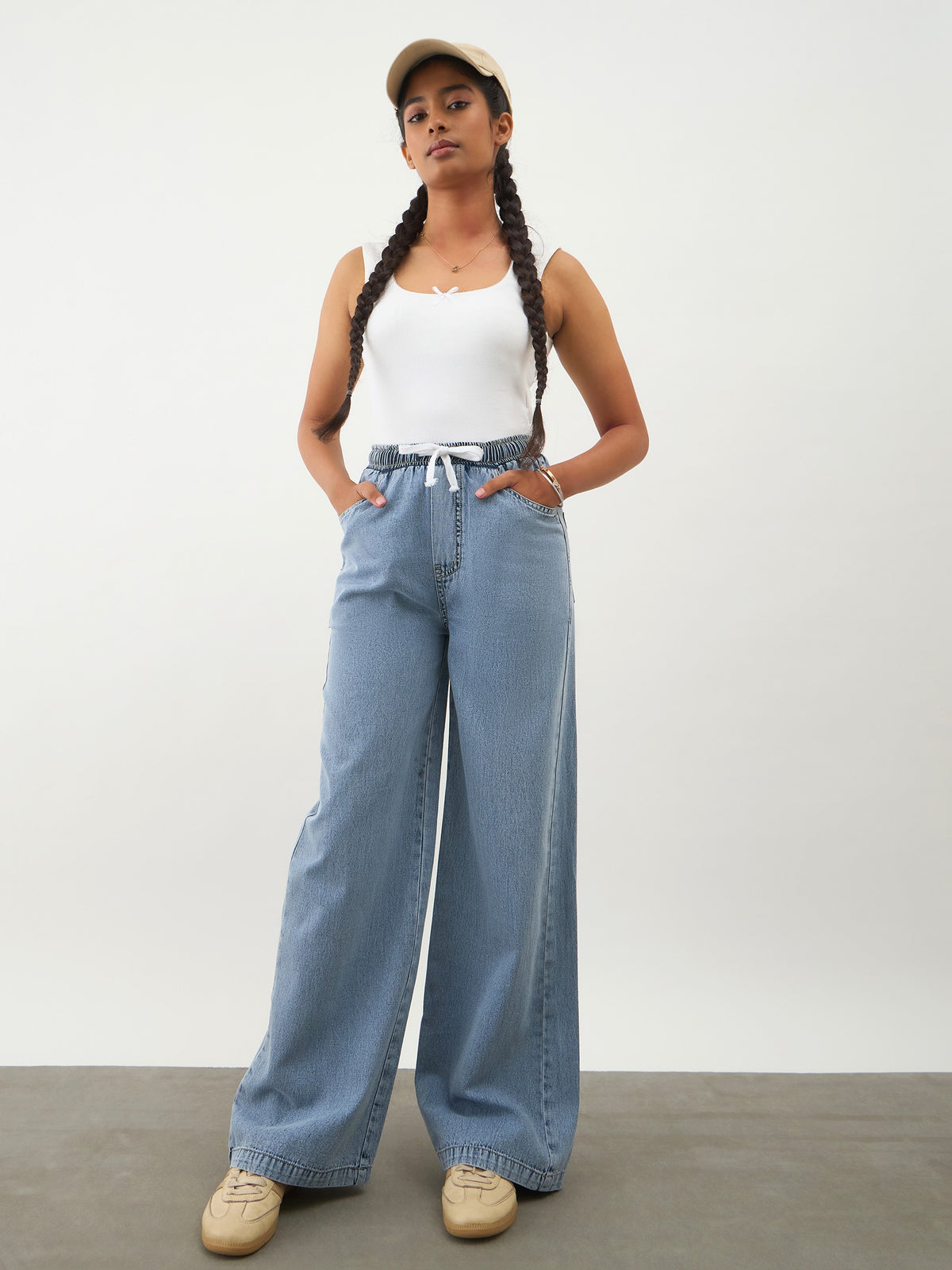 Blue Wash Denim Drawstring Pants -Noh.Voh 