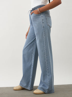Blue Wash Denim Drawstring Pants -Noh.Voh 