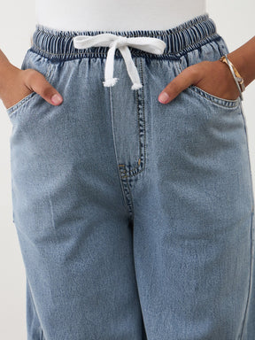 Blue Wash Denim Drawstring Pants -Noh.Voh 