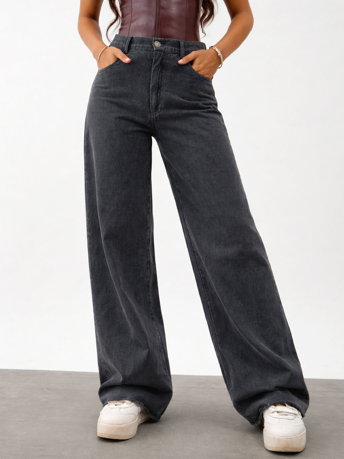 Black Twill Overdyed Straight Fit Pants -Noh.Voh 