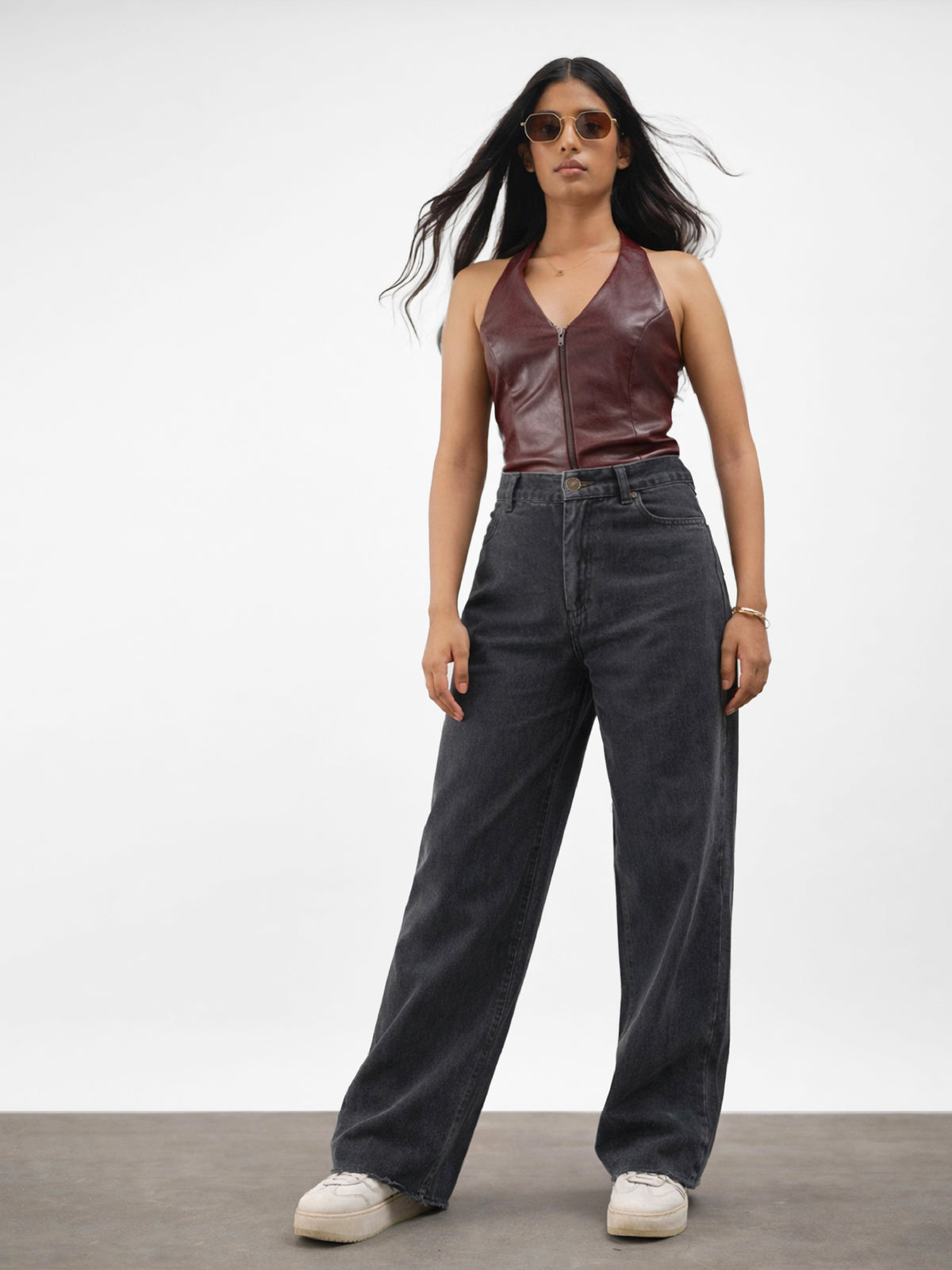 Black Twill Overdyed Straight Fit Pants -Noh.Voh 