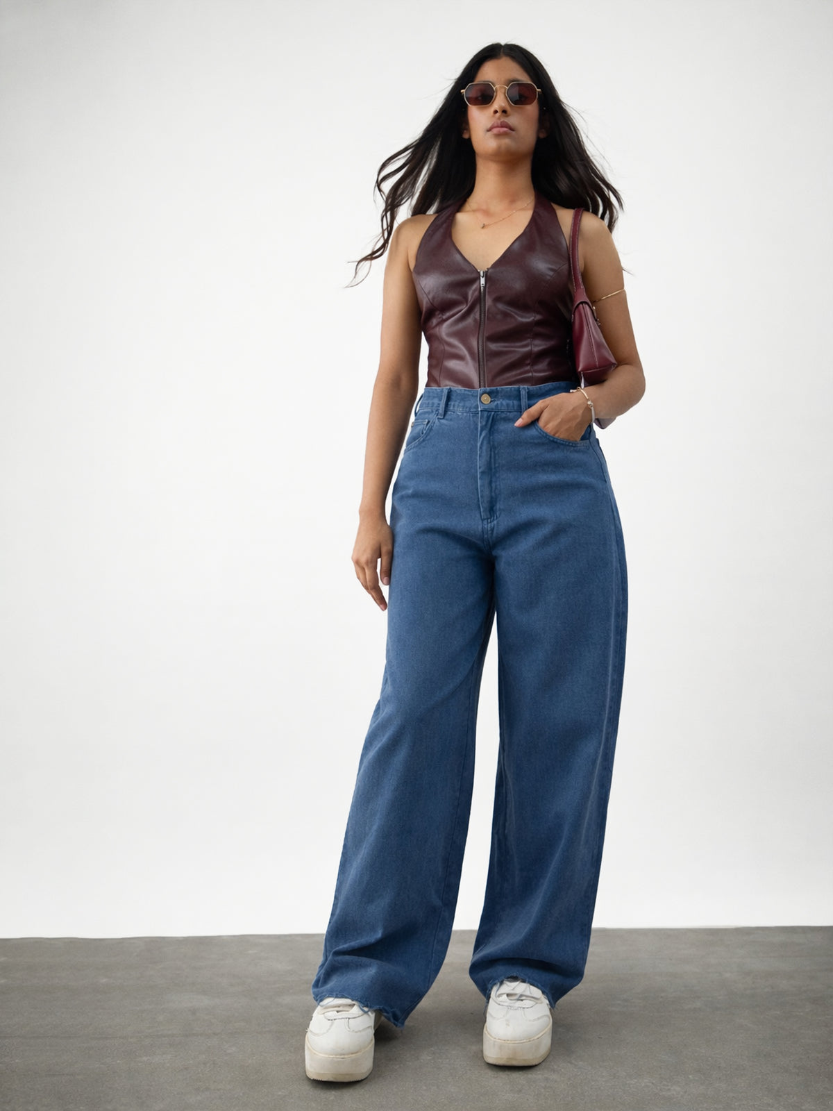 Blue Twill Overdyed Straight Fit Pants -Noh.Voh 