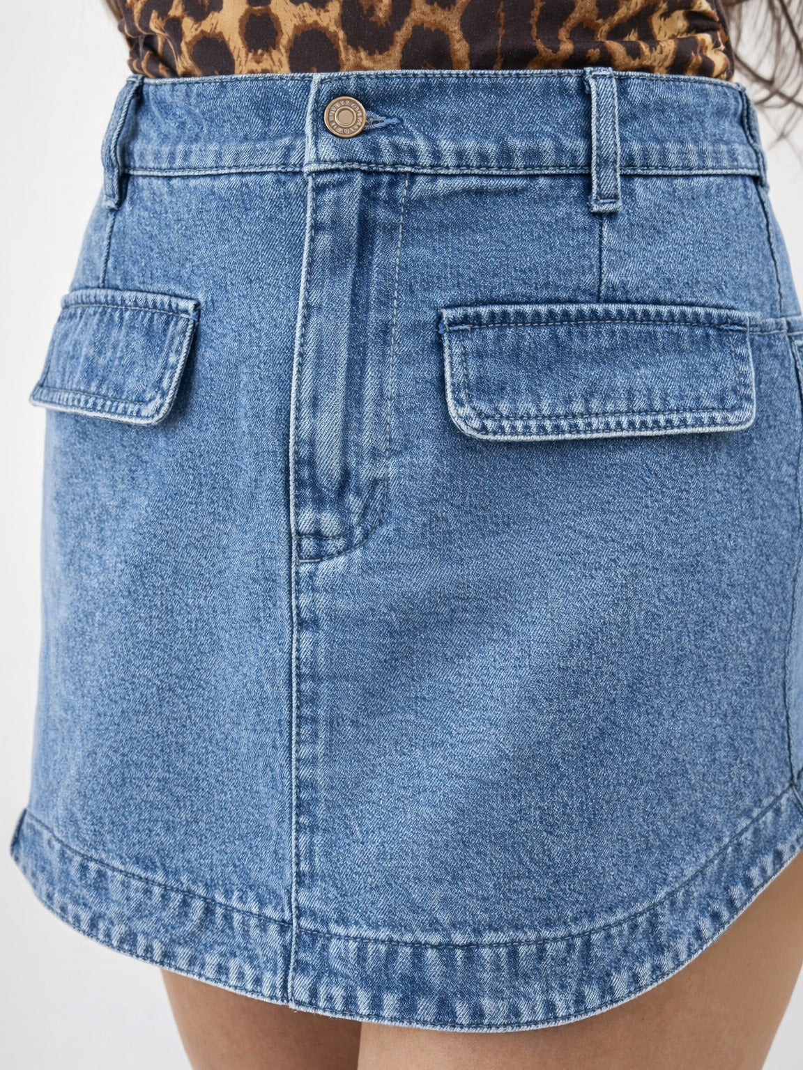 Blue Blast Denim Layered Front Skort -Noh.Voh 