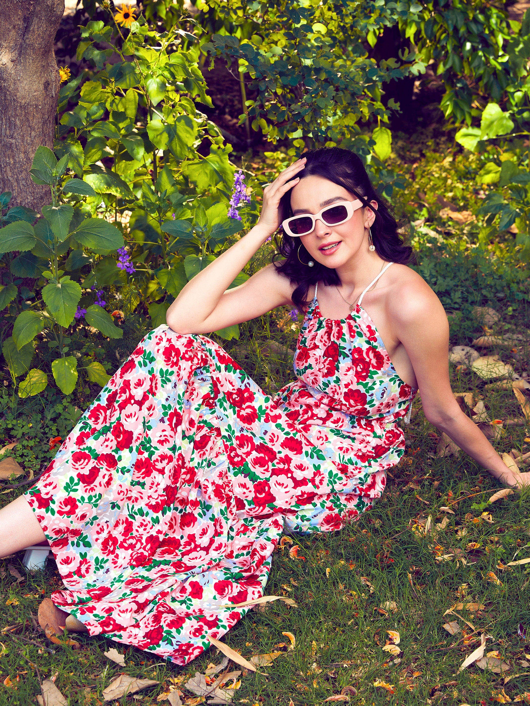 Buy Women Red Floral Backless Maxi Dress Online at Best Price - Sassafras Buy Women Red Floral Backless Maxi Dress Online at Best Price - Sassafras