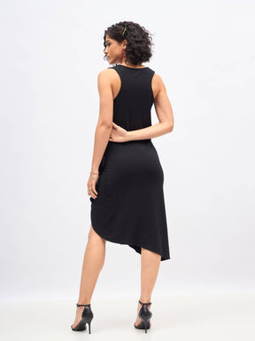 Black Box Back Cascade Ruffle Midi Dress-SASSAFRAS