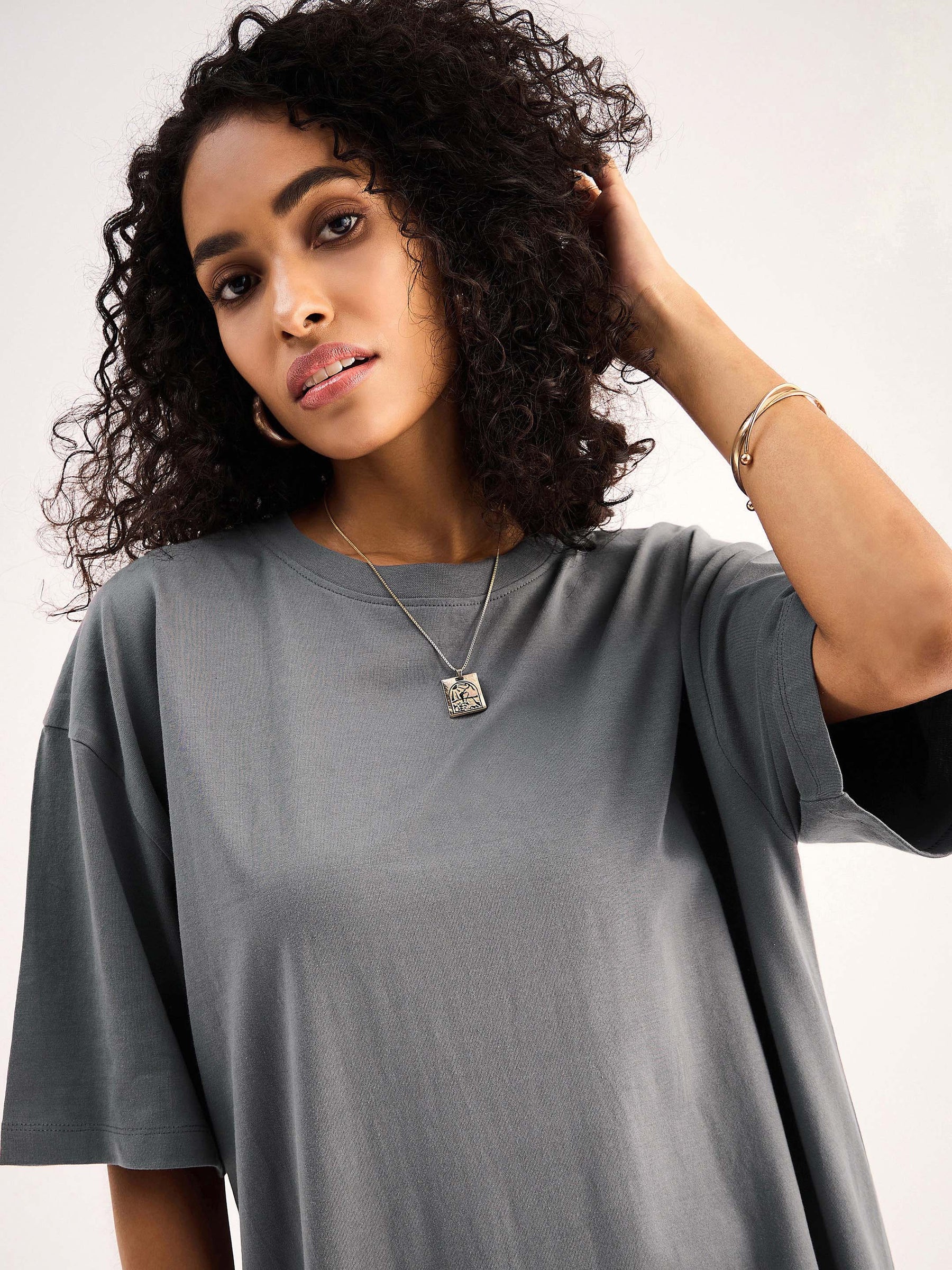 grey oversized t shirt dress Cross Patch Detail Oversized T-Shirt Dress In Grey Acid Wash | EGO US
